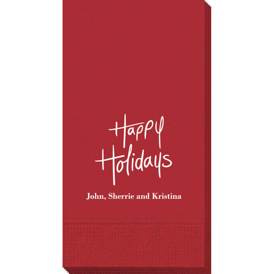 Fun Happy Holidays Guest Towels